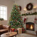 7.5FT Unlit Christmas Tree Green, Dunhill Fir Artificial Tree with 2514 PVC Branch Tips, Realistic Full Shape, Foldable Metal Stand for Indoor Home, Office & Holiday Decoration — 3