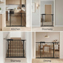 Extra Wide Baby Gate Tension Indoor Safety Gates Black Metal Large Pressure…