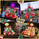 [Flash Light] 10FT Tall Christmas Inflatable Outdoor Decoration Candy Castle with Santa Gingerbread and Penguin, Christmas Blow Up Candy Castle Inflatables for Xmas Outdoor Decorations — 2