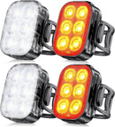 Zewdov Bike Lights for Night Riding, Rechargeable Bike Taillight | Black | 2 SET — 1