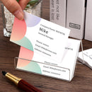 3 Pcs Acrylic Business Card Holder for Desk, Desktop Business Card Stand, Clear Name Cards Display Holder for Exhibition Accessories Home Office, Capacity: 50 Cards — 3