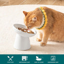 vancasso Ceramic Slow Feeder Cat Bowl, 6.25 Inch Elevated Cat Slow Feeder Bowl, Anti Vomiting for Dry and Wet Food, White — 3