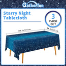 Space Tablecloth Gatherfun Space Stars Theme Party Supplies Starry Night Tablecloth Waterproof Plastic Galaxy Table Cover for Birthday Party Decorations 54x108 Inch 3PCS — 2