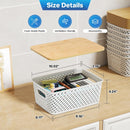 Anysig 8 Pack Plastic Storage Bins with Bamboo Lids, 5.2 QT Stackable Bins — 2