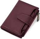 Airkit Small Wallet Women RFID Blocking Soft Leather Bifold Compact Card Holder Wallet for Women with Zipper Coin Pocket 4 ID Window
