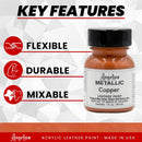 Angelus Metallic Leather Paint, 1 oz., Copper — 2