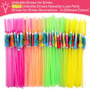 Paxcoo 50pc Umbrella Straws for Cocktails, Tropical Hawaiian Luau Party Decorations (Assorted Colors) | 50 Multicolors — 3