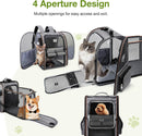 Cat Carrier Backpack, Expandable Pet Carrier with Sun Shade & Full Front Opening, Breathable Mesh Backpack for Small Dogs & Medium Cats Up to 18 Lbs, Foldable for Hiking, Camping (Grey) — 5