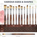 Nicpro 12PCS Artist Paint Brush Set, Paint Brushes for Acrylic Painting | Brown Wood — 5