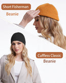Wool Knit Beanie Hats for Men Women,Cuffless Winter Skull Caps — 2
