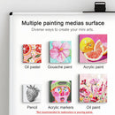 AUREUO Mini Magnetic Canvas Panel 2.5x2.5 Inch / 24 Pack - Small Square Flat Canvas Board with Magnet Back Art Gift Set Bulk Pack Tiny Thin Canvases for Painting & Craft | 2.5"x2.5", Canvas Panel — 5