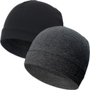 vidsel 100% Cotton Skull Caps Beanie Night Cap Sleep Hats for Men Women - 2 Black & Dark Grey — 1