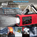 NITIGO Emergency Weather Radio, 4000mAh NOAA Weather Radio Solar Charging | Red — 2