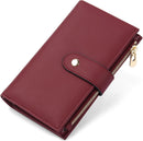 yiijay Women's Wallets RFID Blocking Leather Trifold Clutch Wallet Credit Card Holder Ladies Travel Wallet Purse with Passport/Pen Holder