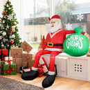Christmas Inflatable Santa Claus, Outdoor Decorations Sitting Santa Claus Build-in LED Lights, Blow Up Santa Carrying Gift Bag Sitting Roof Yard Patio Bench Shrubs Tree Chair (Red, 8FT) — 4