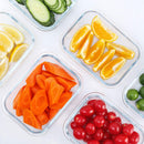 M MCIRCO 10 Pack,22 oz Glass Food Storage Containers with lids, Gray — 2