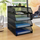 Natwind 4-Tier Stackable Metal Mesh Desk Paper Tray Organizer,Black — 1