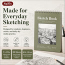 SuFly Sketch Book 9x12, 100-Sheet Drawing Paper Pad, 68lb/100gsm, Acid-Free | Sage Green | 9-x-12-inch: 1 Pack — 2