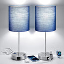 Fenmzee Touch Lamps for Bedroom Set of 2 - Dimmable, USB C+A, AC Outlet — 1