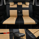CAR PASS Leather Seat Covers Full Set Universal Water Resistant 3D Foam Back Support, Luxury Comfort Automotive 5 Seat Covers All Season Fit for SUV,Sedan,Van, Airbag Compatible Elegance(Beige Black) — 4
