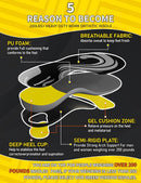 Orthobrace Work Insoles for Standing All Day,Anti Fatigue-L(Above 200 Lbs)