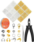 FIVEIZERO 1950 Pcs Jewelry Making Cord End Kit,Crimp Tube Beads with Organizer Box,Includes Crimp Beads, Cover,… — 1