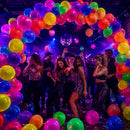 100 Pcs UV Neon Balloons, Neon Glow Party Balloons UV BlackLight Balloons glow in the dark party supplies for Birthday Decorations Wedding Glow Party Supplies Light up Balloons | Colourful-100pieces — 3