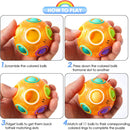 Vdealen Magic Rainbow Puzzle Ball, Fidget Ball Puzzle Brain Teaser Fidget Toy for Boys & Girls- Birthday Party Easter Valentines Christmas Stocking Stuffers for Kids Teen & Adults(Orange) — 4