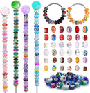 240 Pieces Assorted European Craft Beads Large Hole Lampwork Spacer Beads Colorful European Beads for DIY Necklace… — 5