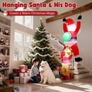 6FT Hanging Christmas Inflatables Outdoor, Climbing Santa with Dog Blow Up Roof Decor, Funny Built-in LED Lights Xmas Inflatable for Eaves Garden Yard Holiday Decorations — 2