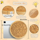 Wooden Labyrinth Board Game with Upgraded Circular Marble Maze and Two-Sided Design, 2-in-1 Puzzle Maze with Metal Balls, Brain Teaser Game for Children, Teenagers, and Adults — 4