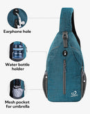 WATERFLY Crossbody Sling Backpack Sling Bag Travel Hiking Daypack | Peacock Blue(other Style) | Small — 3