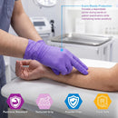 MedPride Powder-Free Nitrile Exam Gloves, Iris Blue, Medium, Box/100 — 2