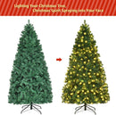 Goplus 7ft Pre-lit Artificial Christmas Tree, Hinged Premium Spruce Xmas Full Tree with 1096 PVC Tips, 300 LED Lights, Folding Metal Stand, for Home Office Party Decoration — 4