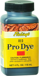 Fiebing's Pro Dye Leather Dye (4 Fl Oz) - Alcohol-Based, Penetrating, Permanent Dye for Shoes, Belts, Furniture - Vivid Color, Superior Color Fastness - 4 oz. | Red — 1