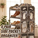 Simple Houseware 6-Tier Shoe Rack Organizer w/Side Hanging Pockets, Bronze — 6