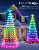 8FT Outdoor Christmas Tree Decorations Smart App Control, DIY Patterns Prelit Multicolor Outdoor Christmas Tree Light Show, Waterproof Magical String Lights with Remote Music Timer for Yard — 6