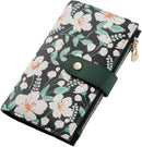 yiijay Women's Wallets RFID Blocking Leather Trifold Clutch Wallet Credit Card Holder Ladies Travel Wallet Purse with Passport/Pen Holder