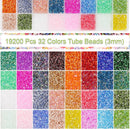 EuTengHao 19200Pcs Tube Beads Kit 3mm Glass Bugle Seed Beads for Jewelry Making Embroidery & Home Decor (32 Vibrant… — 2