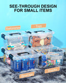 EOENVIVS Plastic Storage Bins with Lids 6 Packs, 7 Quart Storage Organizer Bins with Buckle-Up Latches and Handle, Stackable Storage Containers for Home Pantry Office Classroom Organization, Clear — 8