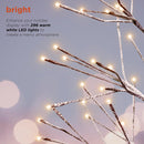 Alpine Corporation 71" Tall Flocked Artificial Brown Christmas Tree with 296 Warm White LED Lights, Indoor/Outdoor Holiday Decoration — 5