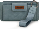 Montana West X Wrangler Brown Wristlet Wallet Minimalist Clutch Womens Wallet Rfid Card Cases & Money Organizers with Coin Purse and Smooth Zipper