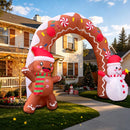 10.5FT Christmas Inflatable Archway, Blow Up Arch with Waving Cute Gingerbread Man with Santa Hat & Scarf and Lovely Snowman Holding Star, Xmas Arch for Yard Lawn Patio Garden Holiday Party Decor — 7