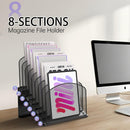 Sinboun Inclined Desk File Organizer Folder Holder with 8-Section, Black — 3
