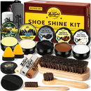 Shoe Shine Kit –18-in-1 Leather Shoe Polish Kit with Saddle Soap,Mink Oil,Black/Brown/Neutral Shoe Polish,Horsehair Brushes,Leather Boot Polish,Cleaning & Conditioning–Gift for Men & Women & Cowboy — 1