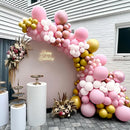 Pink Gold Balloons Set, 12 Inch Pink White Latex Balloons Pink Confetti Helium Balloons Pink and Metallic Gold Party Balloons for Bridal Baby Shower Wedding Girl Women Birthday Decorations — 5