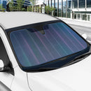 BDK Iridescent Matte Black Front Windshield Sunshade Accordion Folding Style Auto Shade for Car Truck SUV Van Blocks UV Rays Sun Visor Protector Easy Setup Keeps Your Vehicle Cool - 58 x 27 inches — 2
