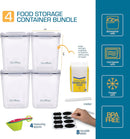 Storeganize Flour Sugar Storage Containers (5.3L/4pk) Great Rice Canisters…