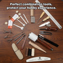 WUTA Leather Craft Tools Kit, Complete Leather Working Supplies with Cutting Knife, Edge Beveler, Stitching Kit, Thonging Knife, and DIY Patterns, Storage Roll for Beginners & Professionals (74pc set) — 5