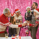 2 Pack Pink Backdrop Party Decorations Tinsel Curtain Party Backdrop Foil Fringe Birthday Decorations Photo Booth Streamer Backdrop Pink Theme Bachelorette Graduation Decor | 39.4"w X 78.7"l (Pack of 2) — 5